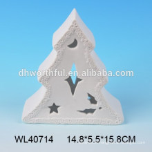 Christmas tree series white porcelain decoration with hollow design